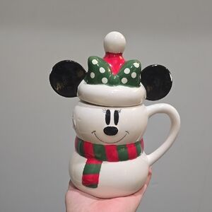 Minnie Mouse Snowman Mug Rare, NEW